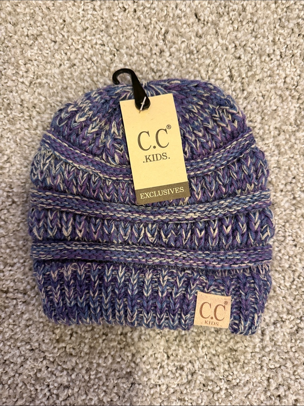 C.C Kids Purple Multi-Tone Knit Beanie